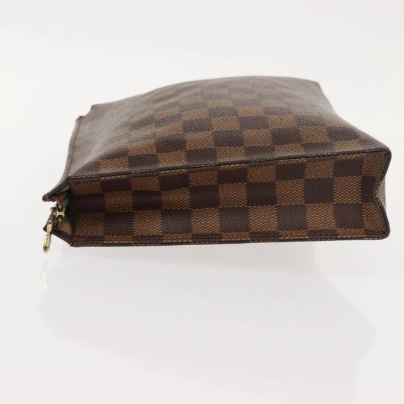 LOUIS VUITTON Damier Ebene Poche Toilette 26 Pouch N47543 LV Auth 148767 - Picture 4 of 15